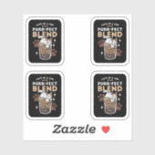 Gesponnen-fect Blend: Koffieontwerp voor Kat & Kof Sticker (Vel)