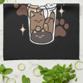 Gesponnen-fect Blend: Koffieontwerp voor Kat & Kof Theedoek (Gevouwen)