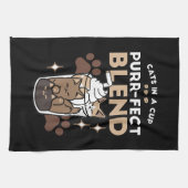 Gesponnen-fect Blend: Koffieontwerp voor Kat & Kof Theedoek (Horizontaal)