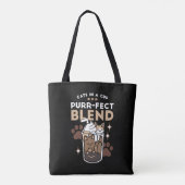 Gesponnen-fect Blend: Koffieontwerp voor Kat & Kof Tote Bag (Achterkant)