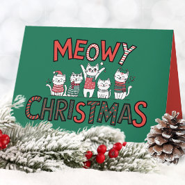 Gesponnen-fect Meowy Christmas Feestdagen Kaart