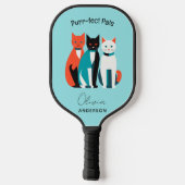 Gesponnen-fect Pals Gepersonaliseerde Cat Lover's Pickleball Paddle (Achterkant)