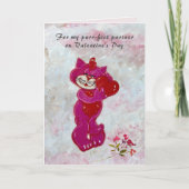 Gesponnen-Fect Partner Handgeschilderde Kat Valent Kaart (Voorkant)