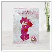 Gesponnen-Fect Partner Handgeschilderde Kat Valent Kaart