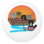 Gesponnen-fect-rivierboot Keramische Knop (Voorkant)