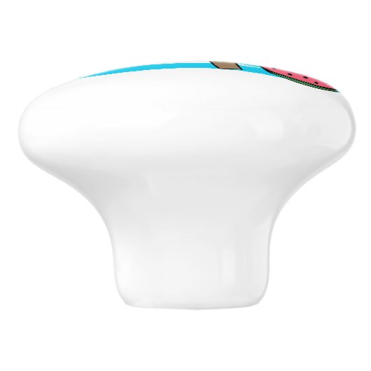 Gesponnen-fect-rivierboot Keramische Knop (Zijkant)