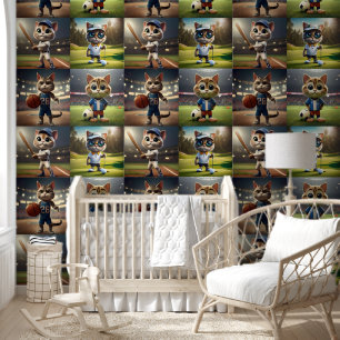 Gesponnen-fect Striker: De 3D Voetbalkat Behang