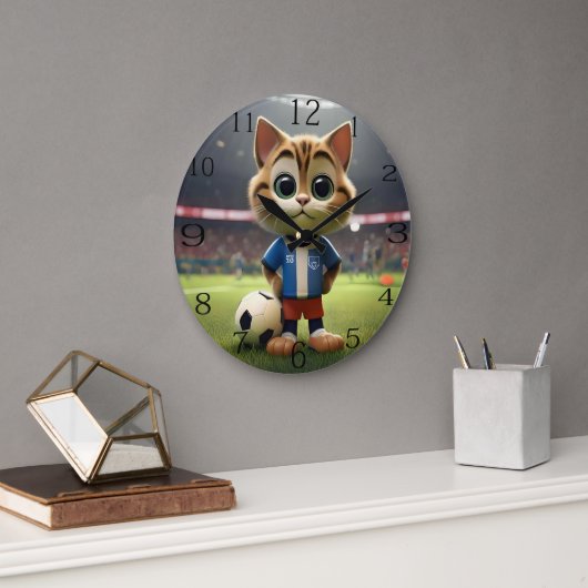 Gesponnen-fect Striker: De 3D Voetbalkat Grote Klok (Kantoor)
