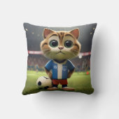 Gesponnen-fect Striker: De 3D Voetbalkat Kussen (Achterkant)