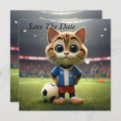 Gesponnen-fect Striker: De 3D Voetbalkat Save The Date (Voorkant / Achterkant)