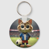 Gesponnen-fect Striker: De 3D Voetbalkat Sleutelhanger (Achterkant)