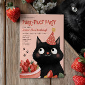 Gesponnen-fect Zwarte Kat Schattigee Kinder Verjaa Kaart