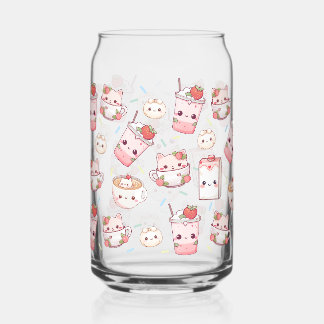 Gesponnen-fectly Brewed: Kawaii Cat Coffee Glass C Blikvorm Glas