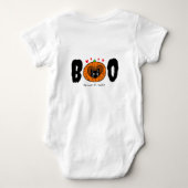 Gesponnen-fectly One Boo-day Cat Halloween 1st Bir Romper (Achterkant)