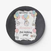 Gesponnen-fectly One: Cat Theme 1st Verjaardagsfee Papieren Bordje (Voorkant)