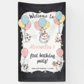Gesponnen-fectly One: Cat Theme 1st Verjaardagsfee Spandoek (Verticaal)