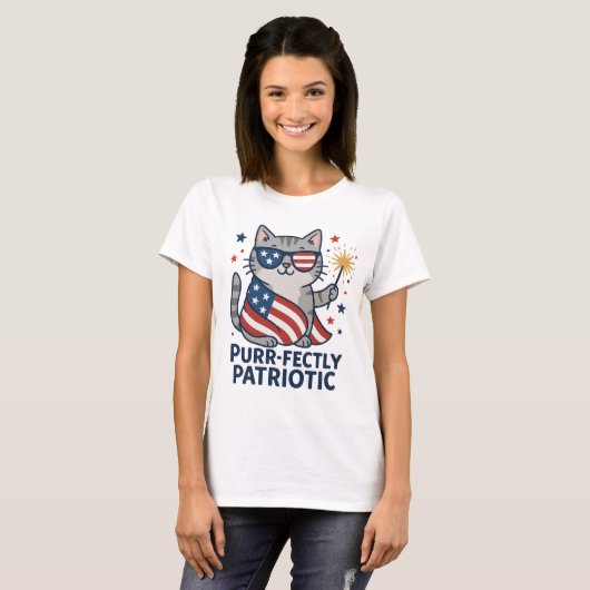 Gesponnen-fectly Patriotic 4th of July T-Shirt voo (Voorkant volledig)