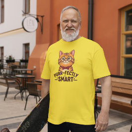 Gesponnen-fectly Smart Nerdy Cat met bril T-shirt