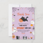 Gesponnen-fectly Spooky Boo-day Cat Halloween Verj Bedankkaart (Voorkant)