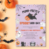 Gesponnen-fectly Spooky Boo-day Cat Halloween Verj Kaart