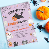 Gesponnen-fectly Spooky Boo-day Cat Halloween Verj Kaart