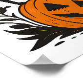 Gesponnen-fectly Spooky Schattigee Halloween Cat Poster (Hoek)