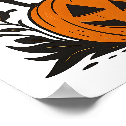 Gesponnen-fectly Spooky Schattigee Halloween Cat Poster (Hoek)