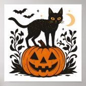 Gesponnen-fectly Spooky Schattigee Halloween Cat Poster (Voorkant)