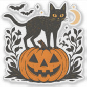 Gesponnen-fectly Spooky Schattigee Halloween Cat Sticker (Voorkant)