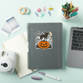 Gesponnen-fectly Spooky Schattigee Halloween Cat Sticker (iPad Cover)