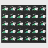 Gesponnen grappige Kitty Cat Mermaid Pun Dark BG Cadeaupapier (Vlak)
