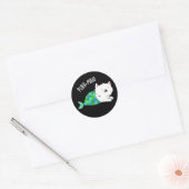 Gesponnen grappige Kitty Cat Mermaid Pun Dark BG Ronde Sticker (Envelop)