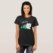 Gesponnen grappige Kitty Cat Mermaid Pun Dark BG T-shirt (Voorkant volledig)