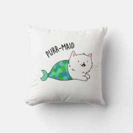 Gesponnen grappige Kitty Cat Mermaid Pun Kussen