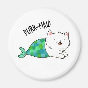 Gesponnen grappige Kitty Cat Mermaid Pun Magneet