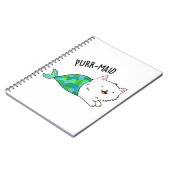 Gesponnen grappige Kitty Cat Mermaid Pun Notitieboek (Linkerzijde)