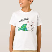 Gesponnen grappige Kitty Cat Mermaid Pun T-shirt (Voorkant)