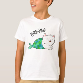 Gesponnen grappige Kitty Cat Mermaid Pun T-shirt