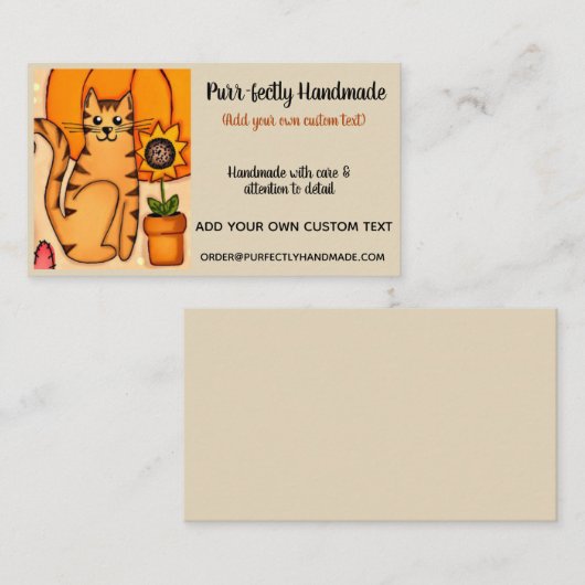 Gesponnen kat Rustic Charm Visitekaartje (Voorkant / Achterkant)