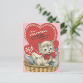 Gesponnen Kitten Valentijn Feestdagenkaart (Staand voorkant)