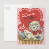 Gesponnen Kitten Valentijn Feestdagenkaart (Voorkant / Achterkant)