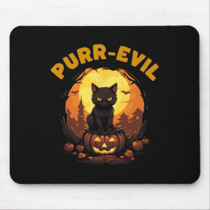 Gesponnen-kwaadaardige Haunted Cat Halloween Muismat