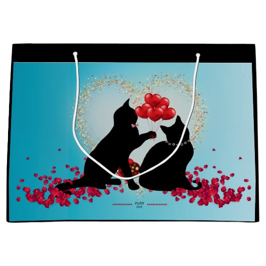 Gesponnen Liefde - Kat Valentijn Ballonnen - Cadea Groot Cadeauzakje (Voorkant)