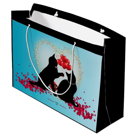 Gesponnen Liefde - Kat Valentijn Ballonnen - Cadea Groot Cadeauzakje (Achterkant Gekanteld)