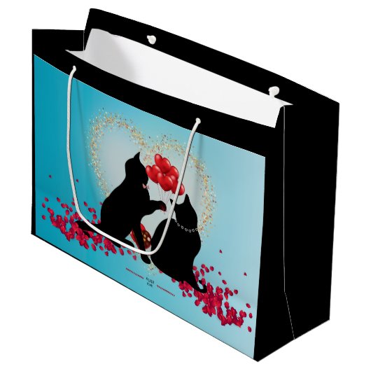 Gesponnen Liefde - Kat Valentijn Ballonnen - Cadea Groot Cadeauzakje (Voorkant Gekanteld)