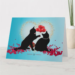 Gesponnen Liefde - Kat Valentijn Ballonnen - Cadea Kaart