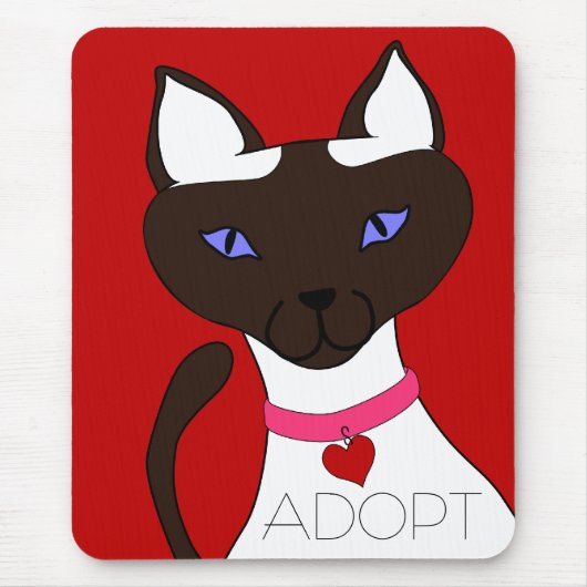 Gesponnen Moira ADOPT Red Mousepad Muismat (Voorkant)