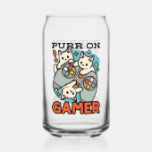 Gesponnen op Gamer - Schattige Cat Gaming Design Blikvorm Glas (Voorkant)