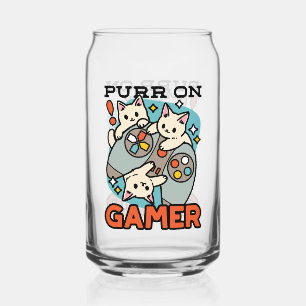 Gesponnen op Gamer - Schattige Cat Gaming Design Blikvorm Glas