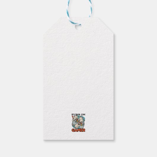 Gesponnen op Gamer - Schattige Cat Gaming Design Cadeaulabel (Achterkant)